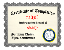 IPv6 Certification Badge for neitzel